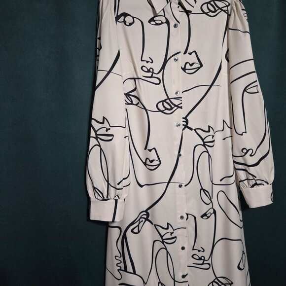 NWT JUMP Barcelona Black & White Abstract Maxi Dress - Size Medium - Picture 2 of 8